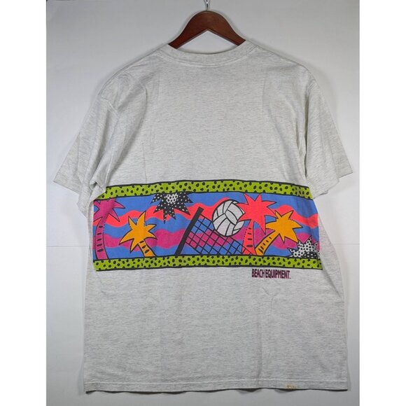 Vintage Beach Equipment Shirt Size Large Single Stitch Surf Beach 90s Skate VTG - Picture 2 of 5